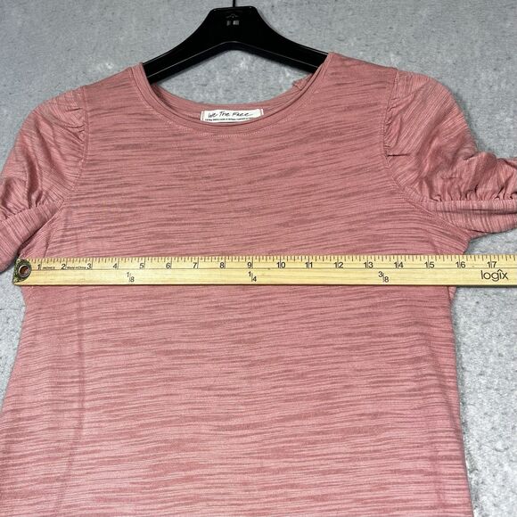 We the Free Top Womens XS Pink Ruched Long Sleeve Natasha Ruffle Shirt - Picture 5 of 10